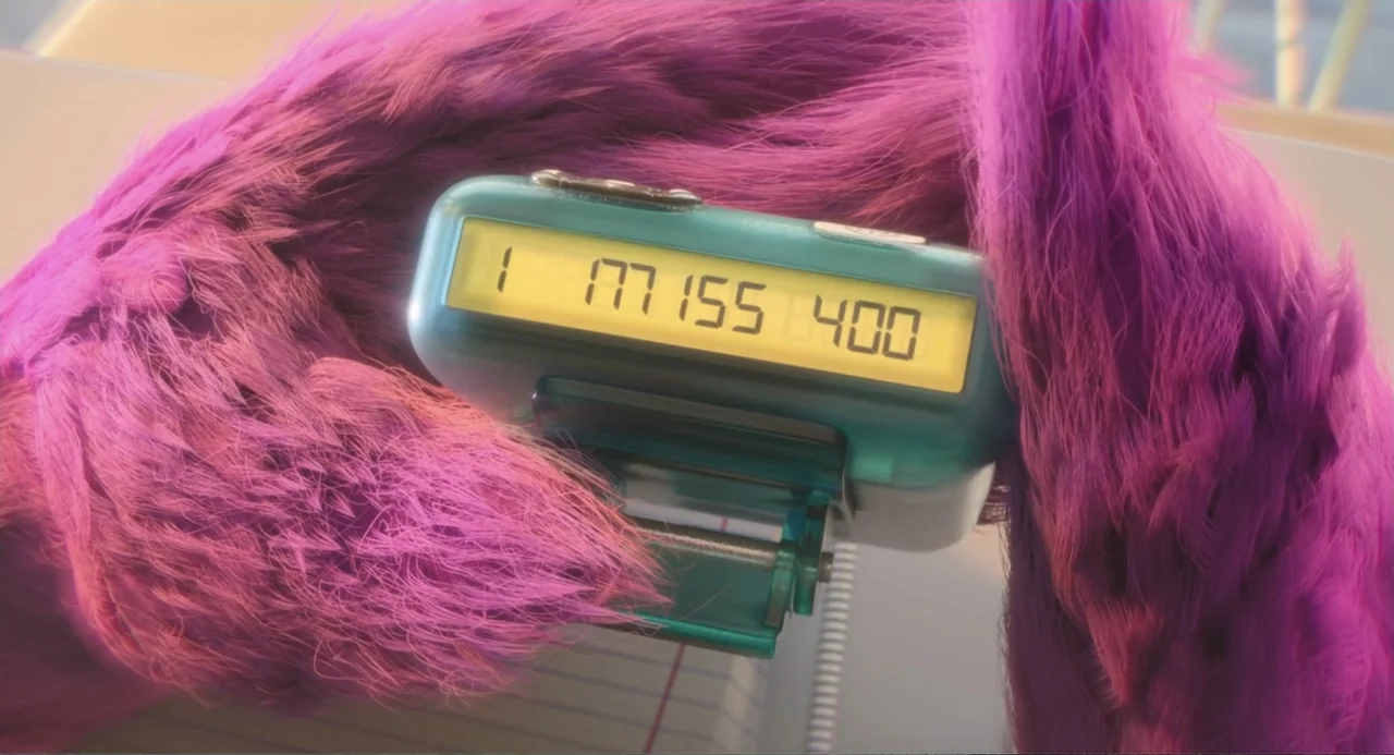 The Angry Birds Movie 2 (2019) movie still: closeup — A close-up view shows a handheld calculator displaying numbers resting on notebook paper.…
