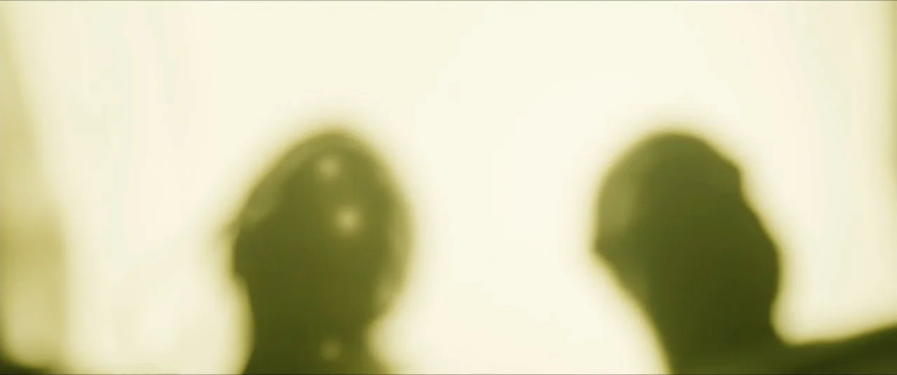 Star Trek: Section 31 (2025) movie still: closeup — Two indistinct, out-of-focus silhouettes appear against a bright, overexposed, high-key…