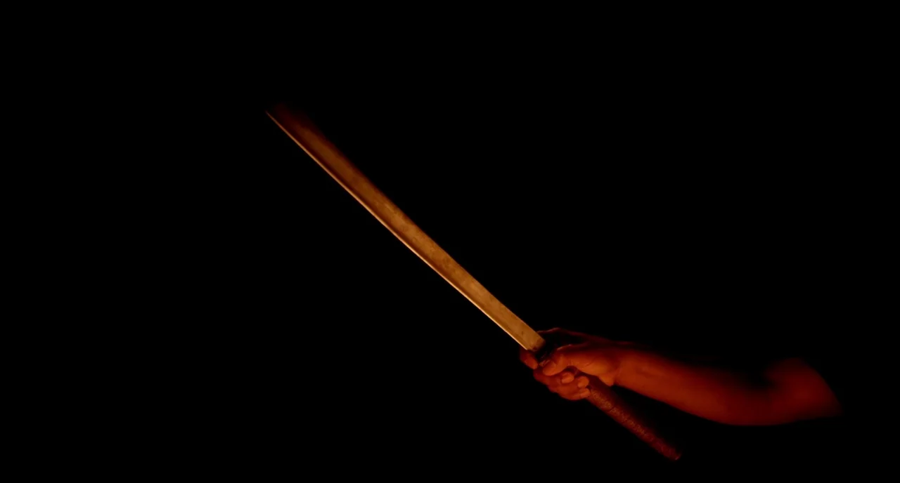 Only God Forgives (2013) movie still: closeup — A dark empty void serves as the background for a single illuminated object. A human hand grips the…