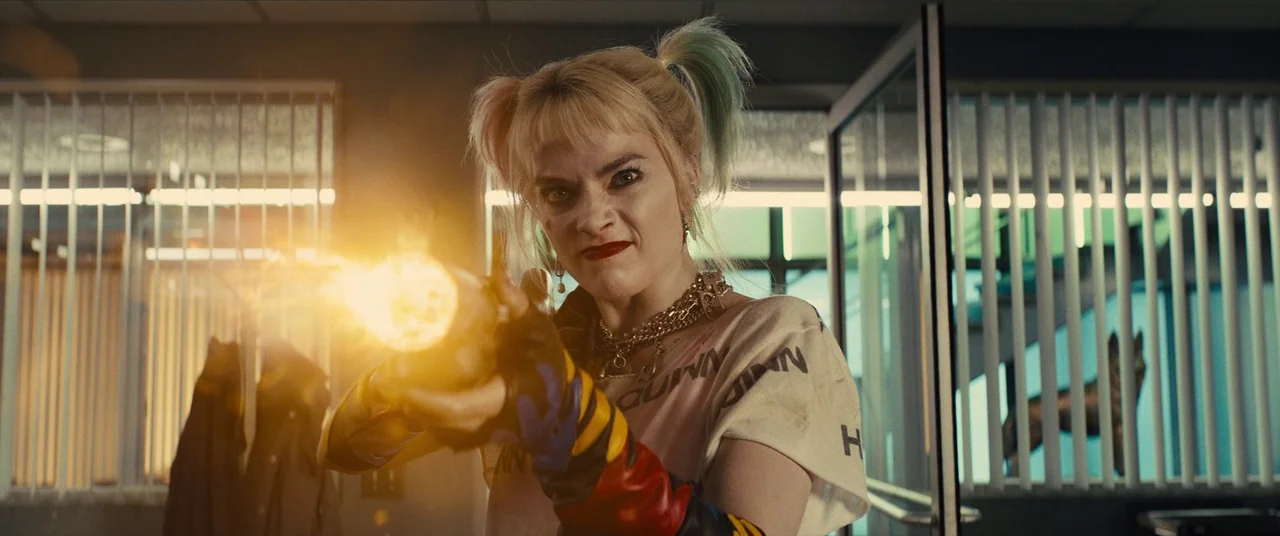 Birds of Prey (and the Fantabulous Emancipation of One Harley Quinn) (2020) movie still: medium — A dimly lit room with vertical window blinds and…