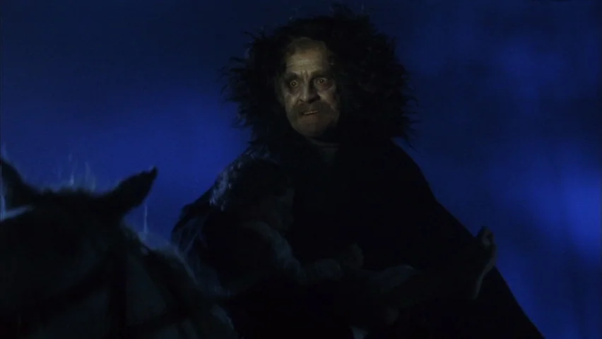 Black Sabbath (1963) movie still: medium — A dark night landscape provides the backdrop for a figure riding a horse. A disheveled man with wild hair…