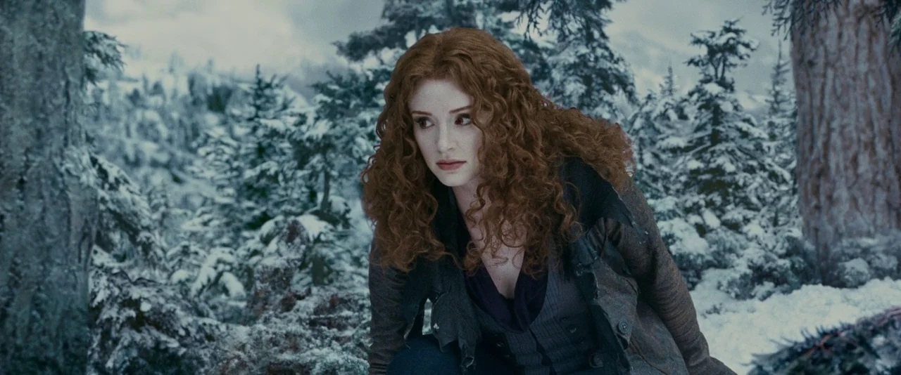 The Twilight Saga: Eclipse (2010) movie still: medium — A dense, snow-covered coniferous forest during the winter daytime with scattered evergreen…