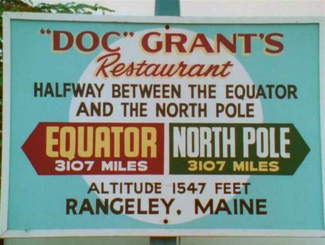 WR: Mysteries of the Organism (1971) movie still: closeup — A rectangular sign with painted lettering stands against a blurred outdoor background.…